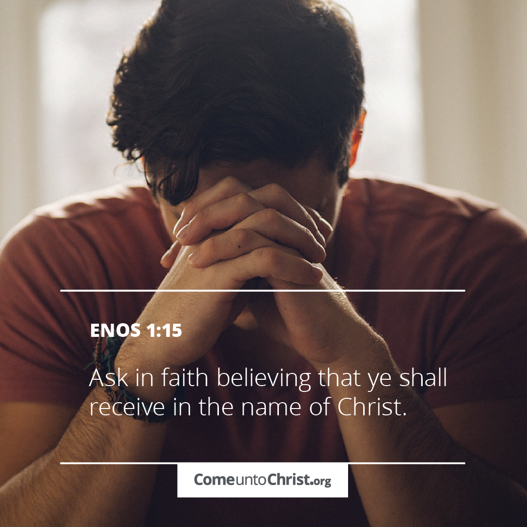 A man kneels in prayer