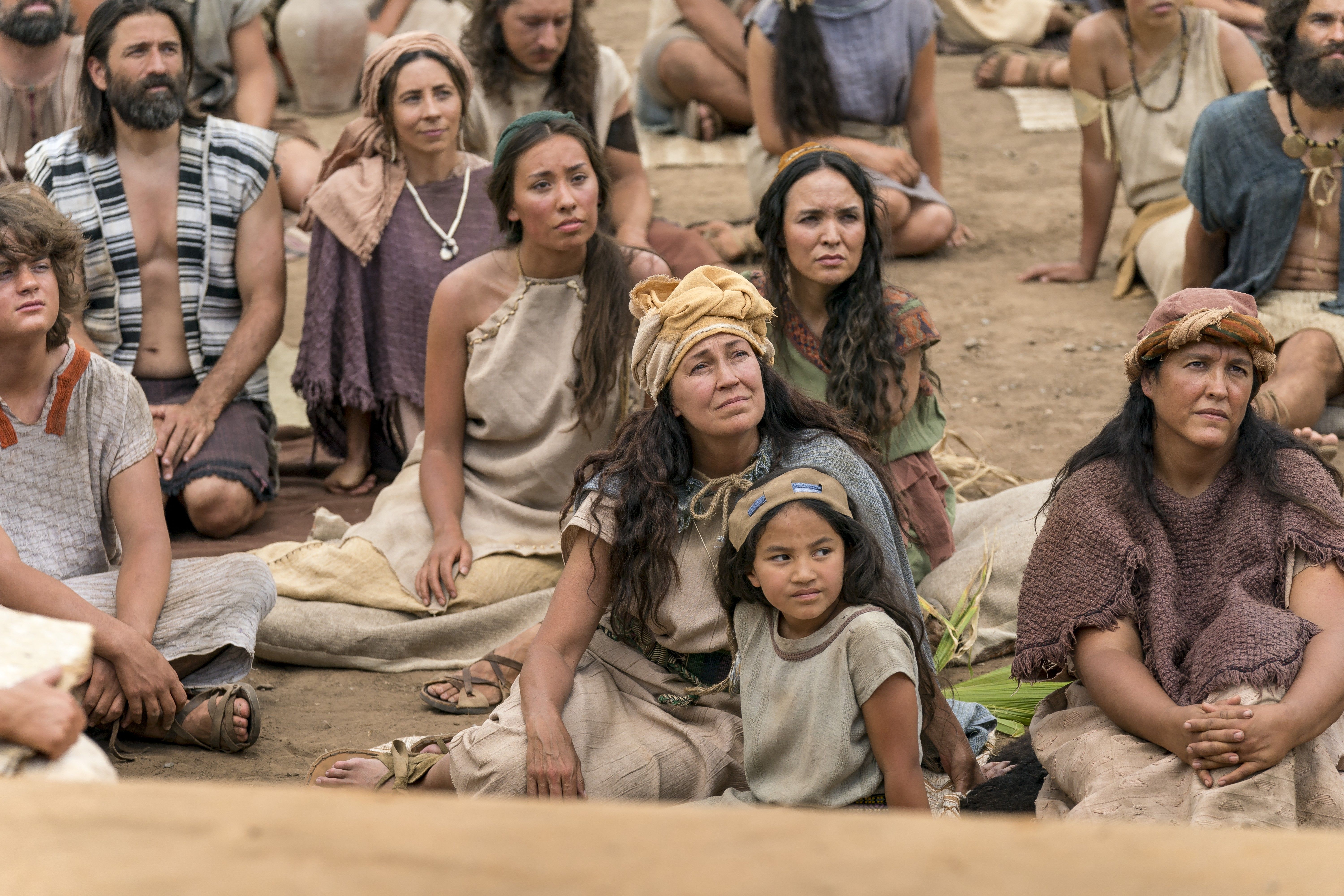 Nephites listening to Jacob teach