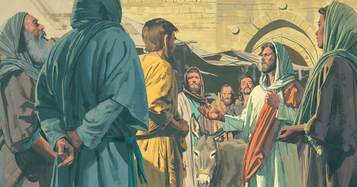 Jesus talking to disciples