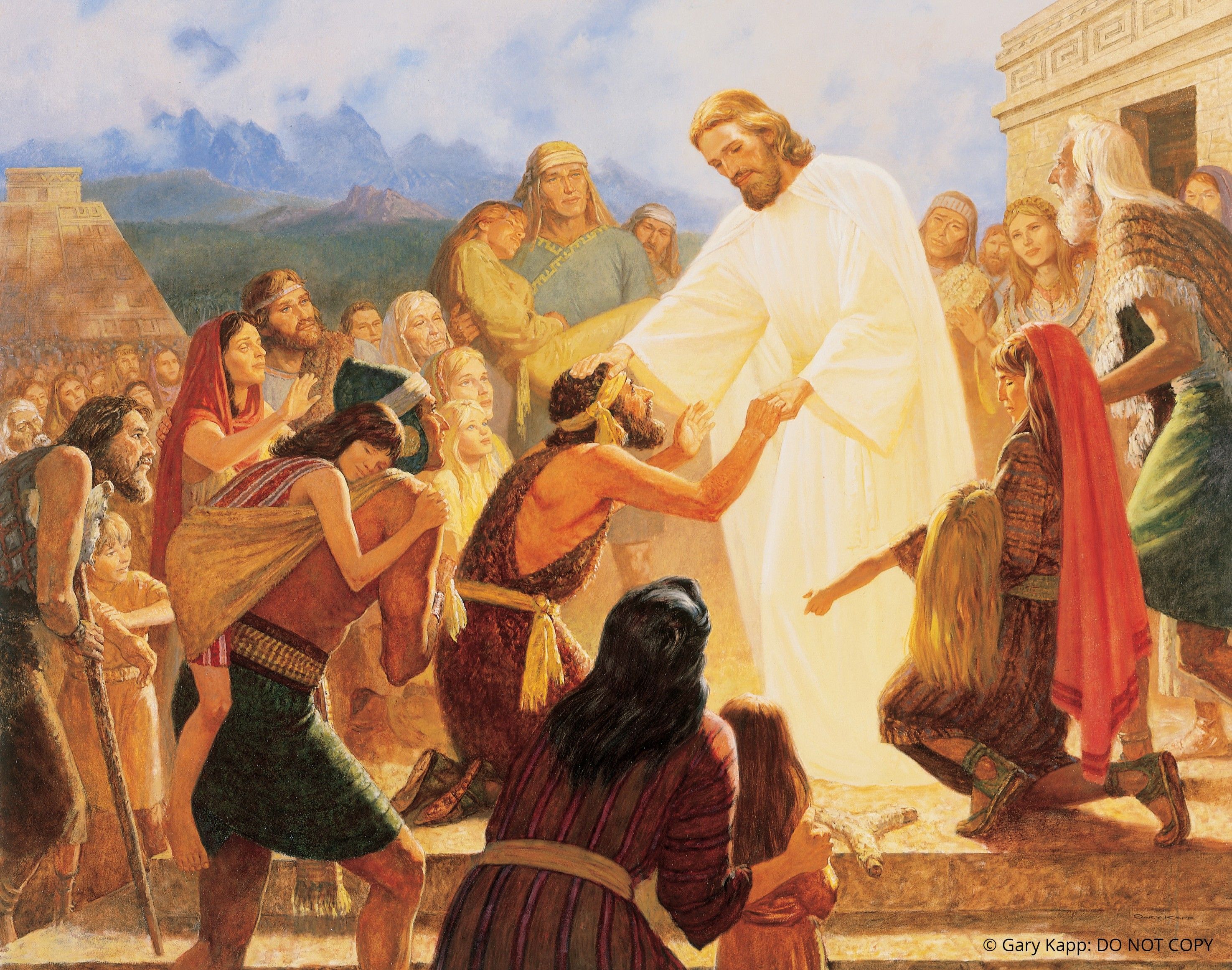 And He Healed Them All Every One, by Gary Kapp; GAB 83; nursery manual Behold Your Little Ones (2008), lesson 22, page 94; 3 Nephi 17:5–10; © Gary Kapp. DO NOT COPY.
This asset is not available for download. It is for Church use and online viewing only. See the Media Library usage page for more information.