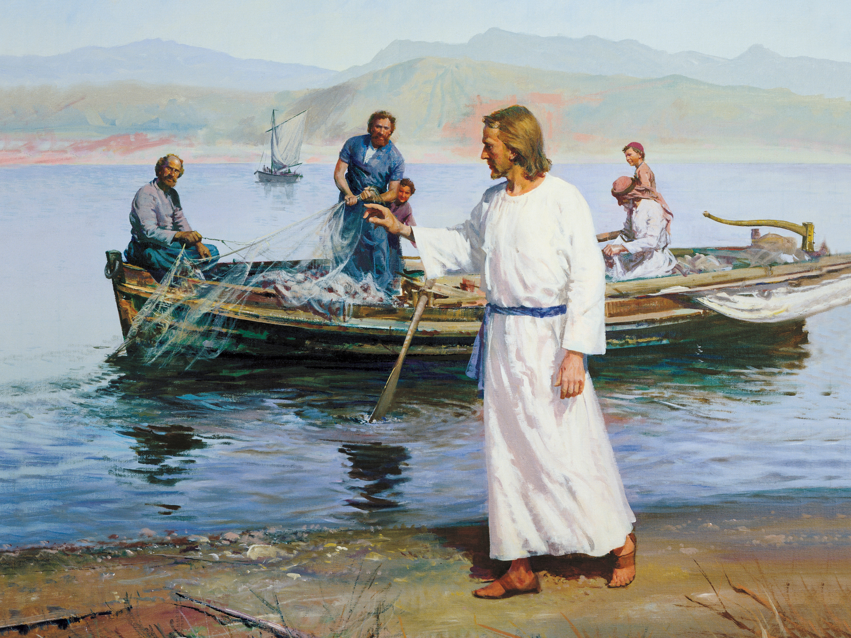 Jesus conversando com os pescadores
