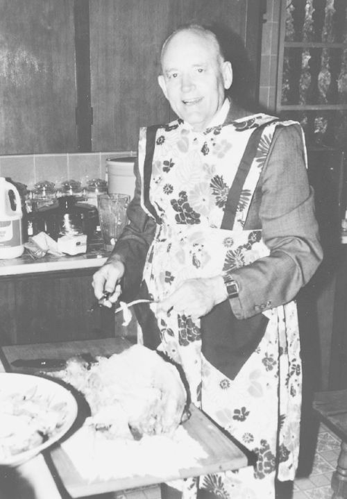 Howard W. Hunter in apron