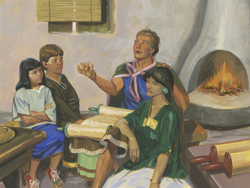 family reading scriptures