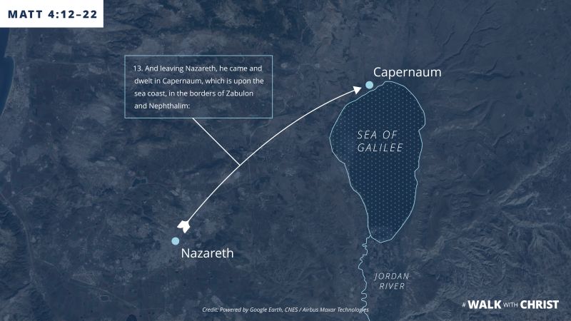 Map of Nazareth to Capernum