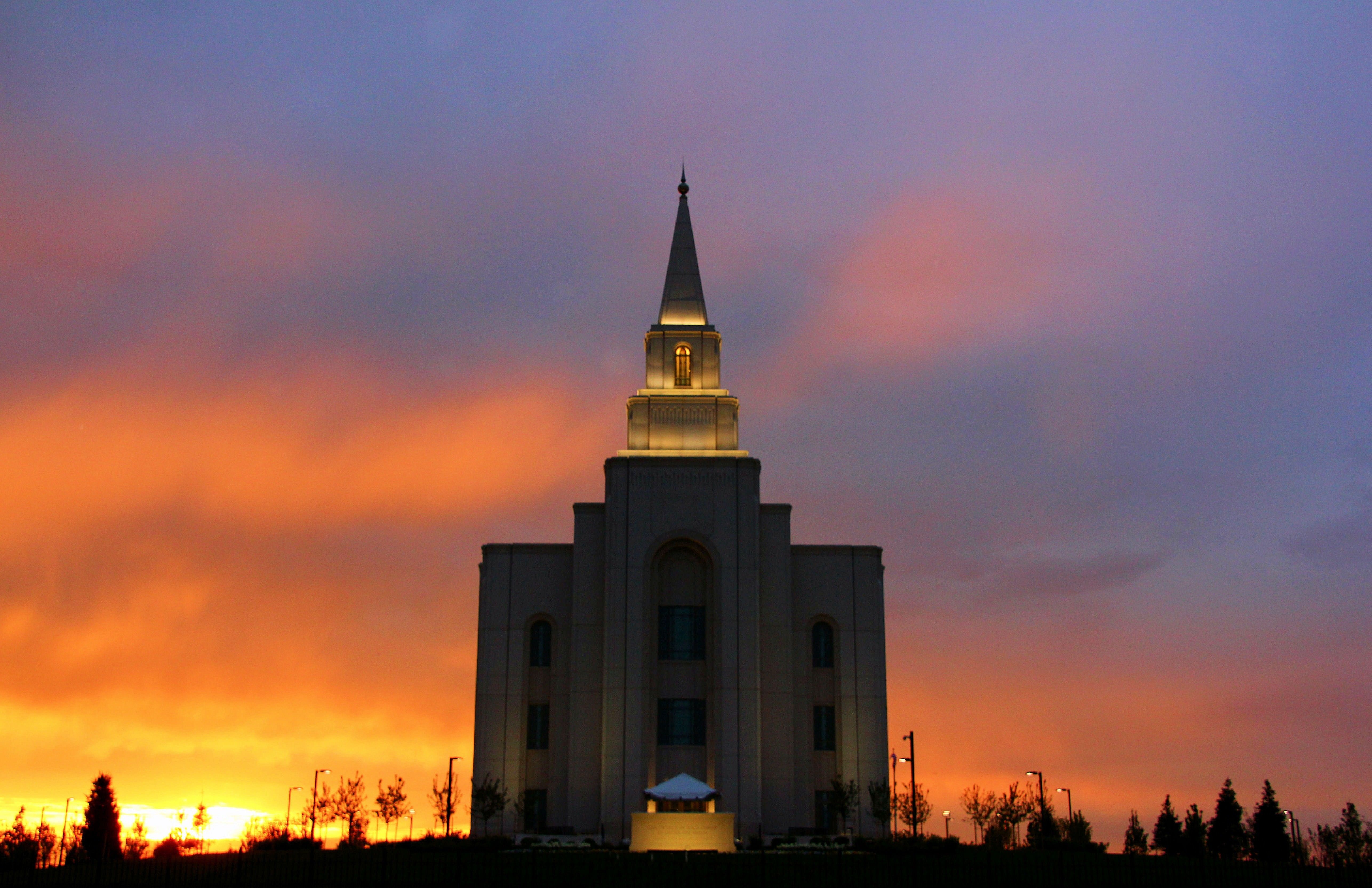 The Kansas City Missouri Temple At Sunset