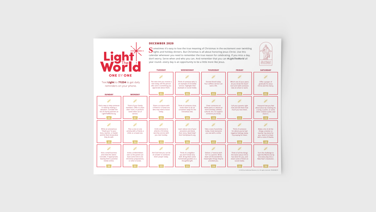 Lds Light The World Calendar 2022 March Calendar 2022