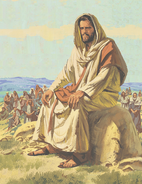 jesus sitting on a hill artclip