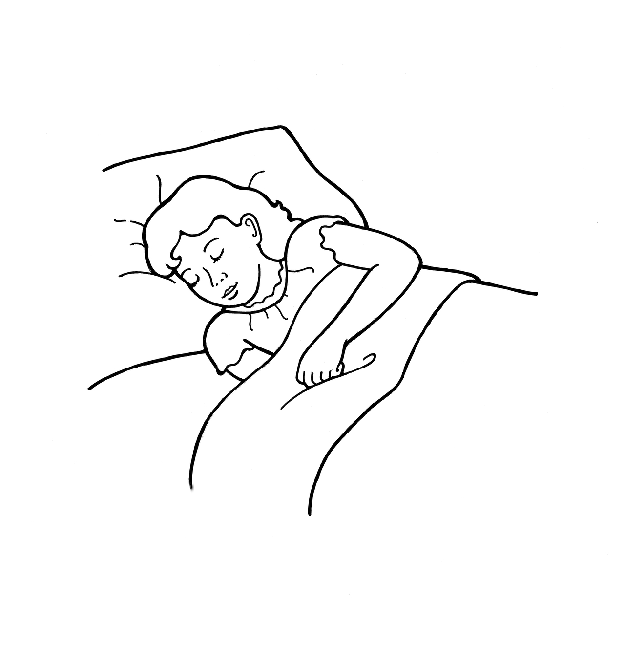 Girl Sleeping In Bed 