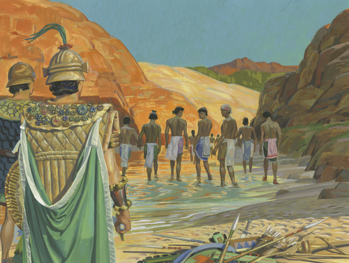 Lamanites walking away from Nephites