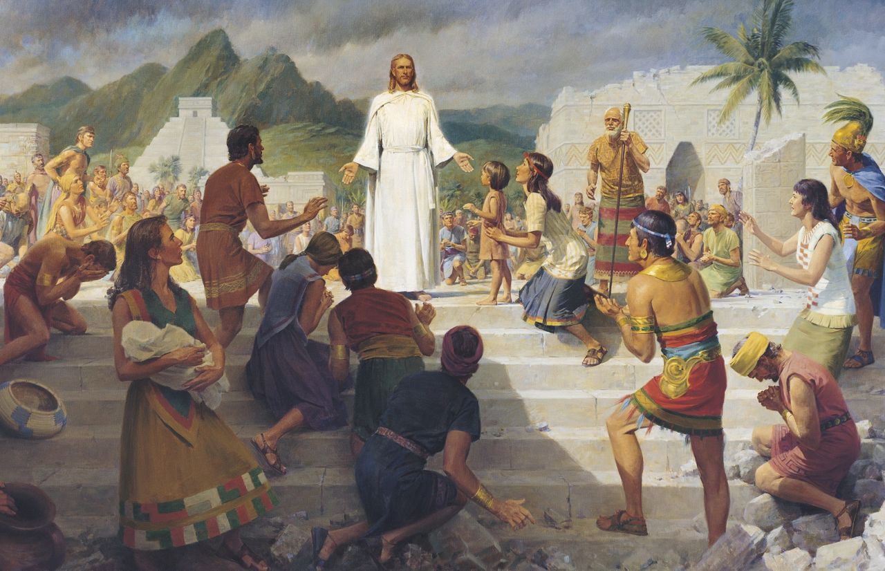 Jesus Cristo visita o povo do Livro de Mórmon nas Américas