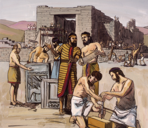 Solomon’s people building temple