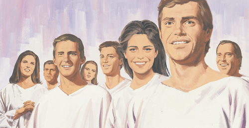group of people dressed in white
