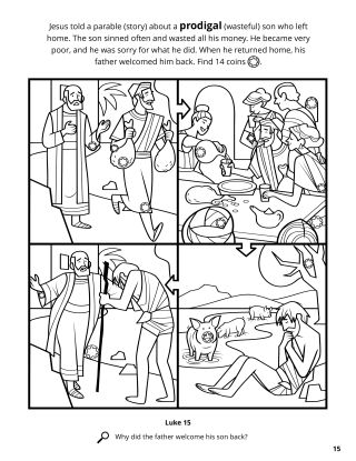 parable of the lost son coloring pages