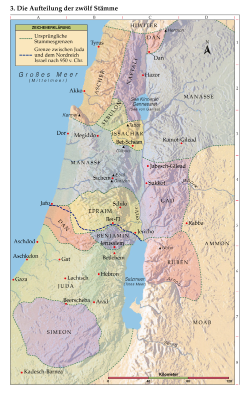 Israel zeit zur jesu landkarte von Jesus von