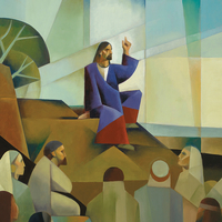 Jesus Christ teaches His disciples at the Sermon on the Mount