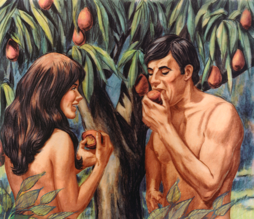 Adam eating fruit