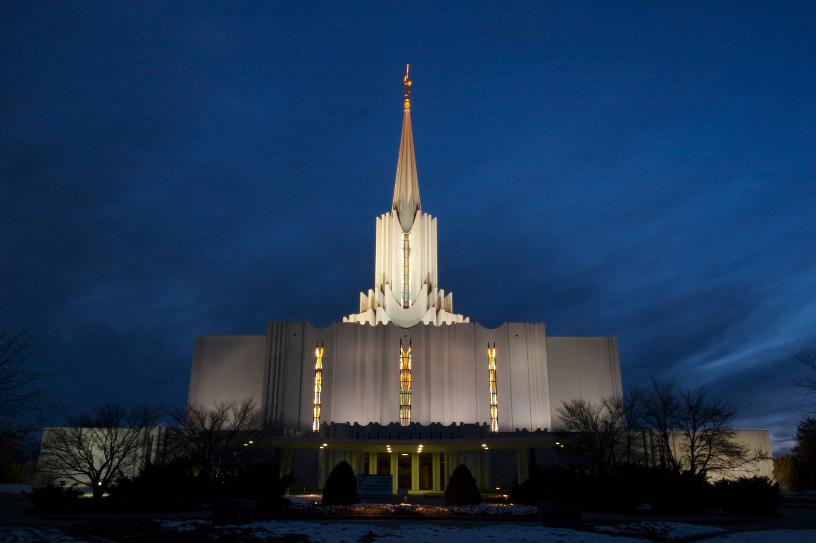 The Jordan River Utah Temple at Night