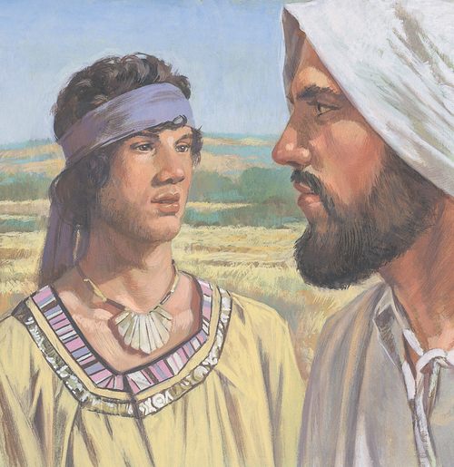 Jesus talking to young man