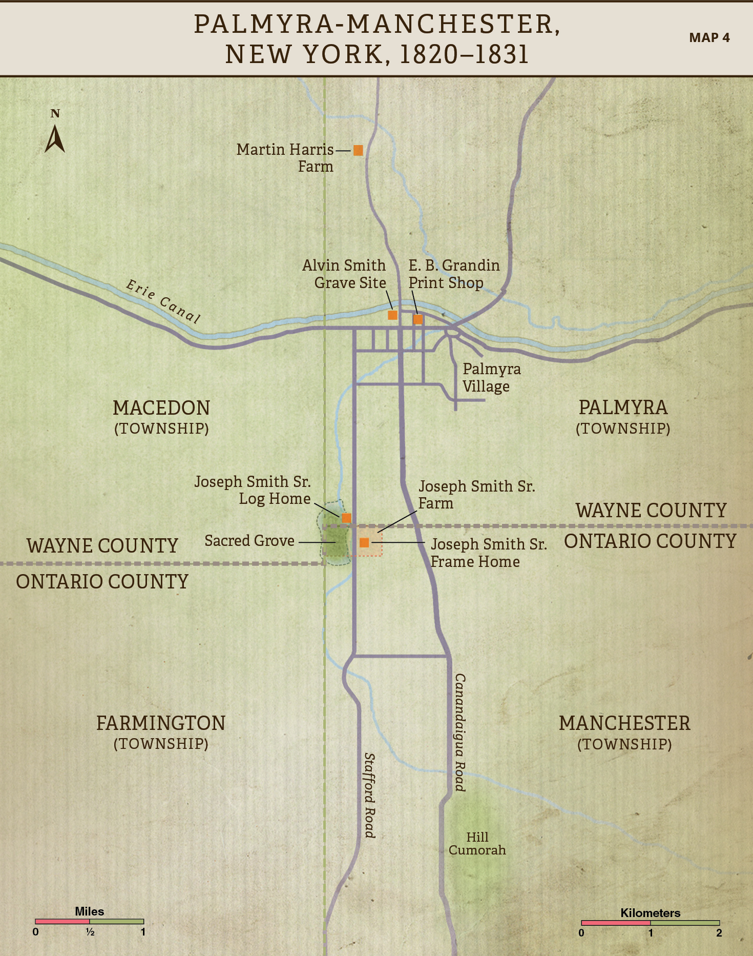 Maps - Church History Map Palmyra New York