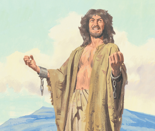 man in broken chains