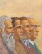 A painting by Robert T. Barrett portraying the portraits of four prophets: Moses, Mormon, Joseph Smith Jr., and Gordon B. Hinckley.