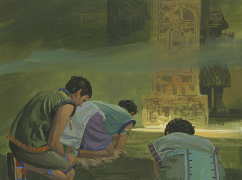 Zoramites worshipping idols