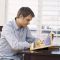 Reading and study. Adult. Male