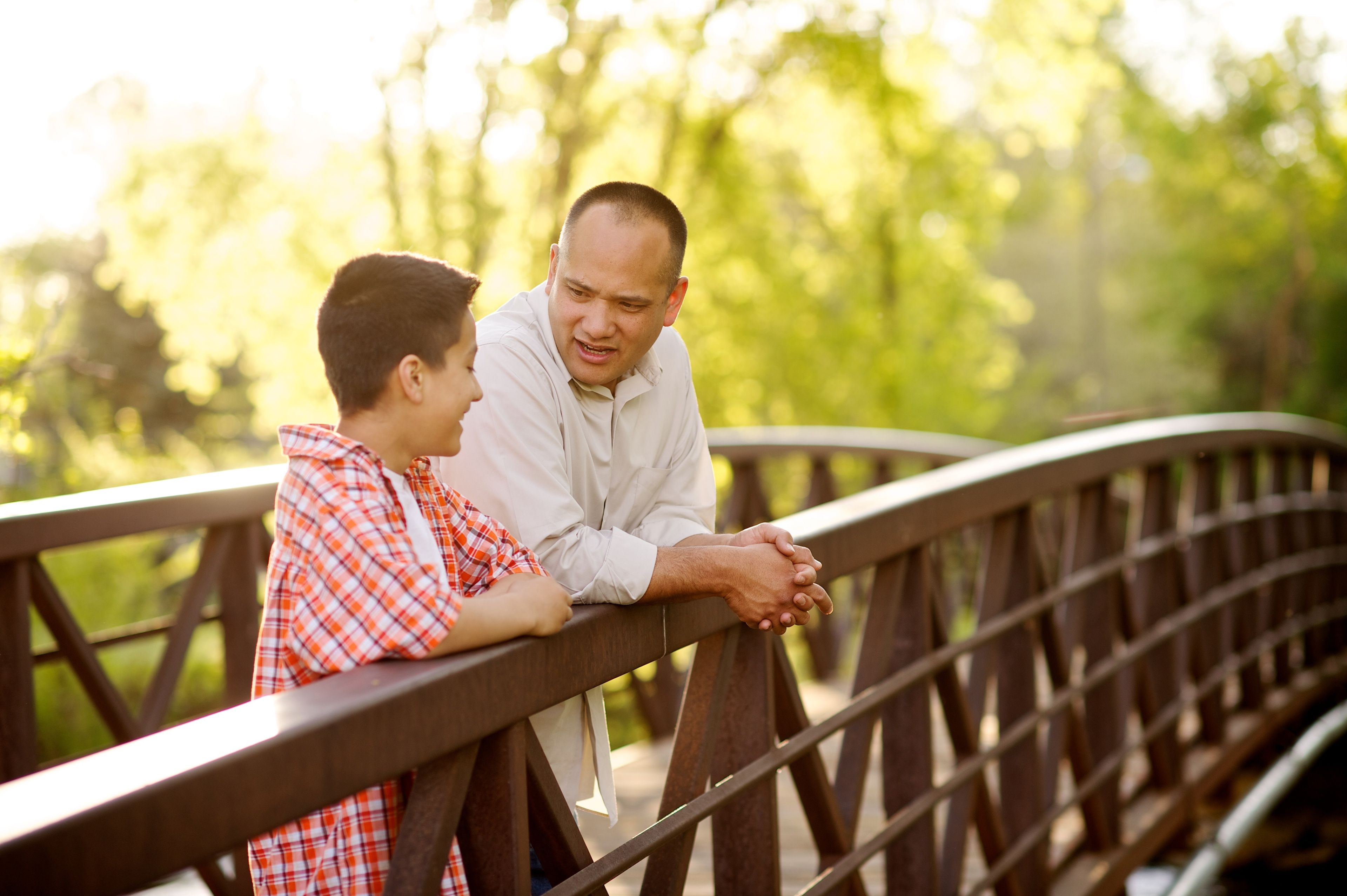 Father and Son on a Bridge.