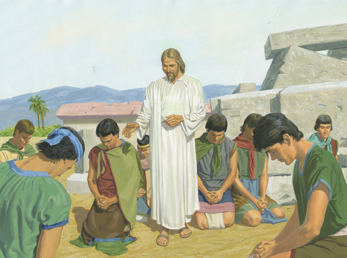 Jesus blessing disciples