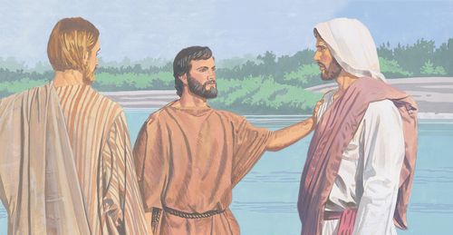 John the Baptist talking to Jesus