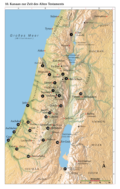 Altes landkarte testament israel Bibelatlas