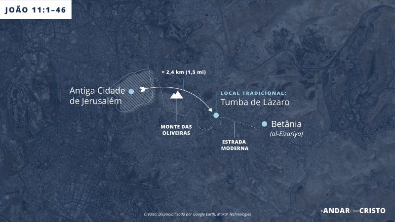 Mapa do local da tumba de Lázaro
