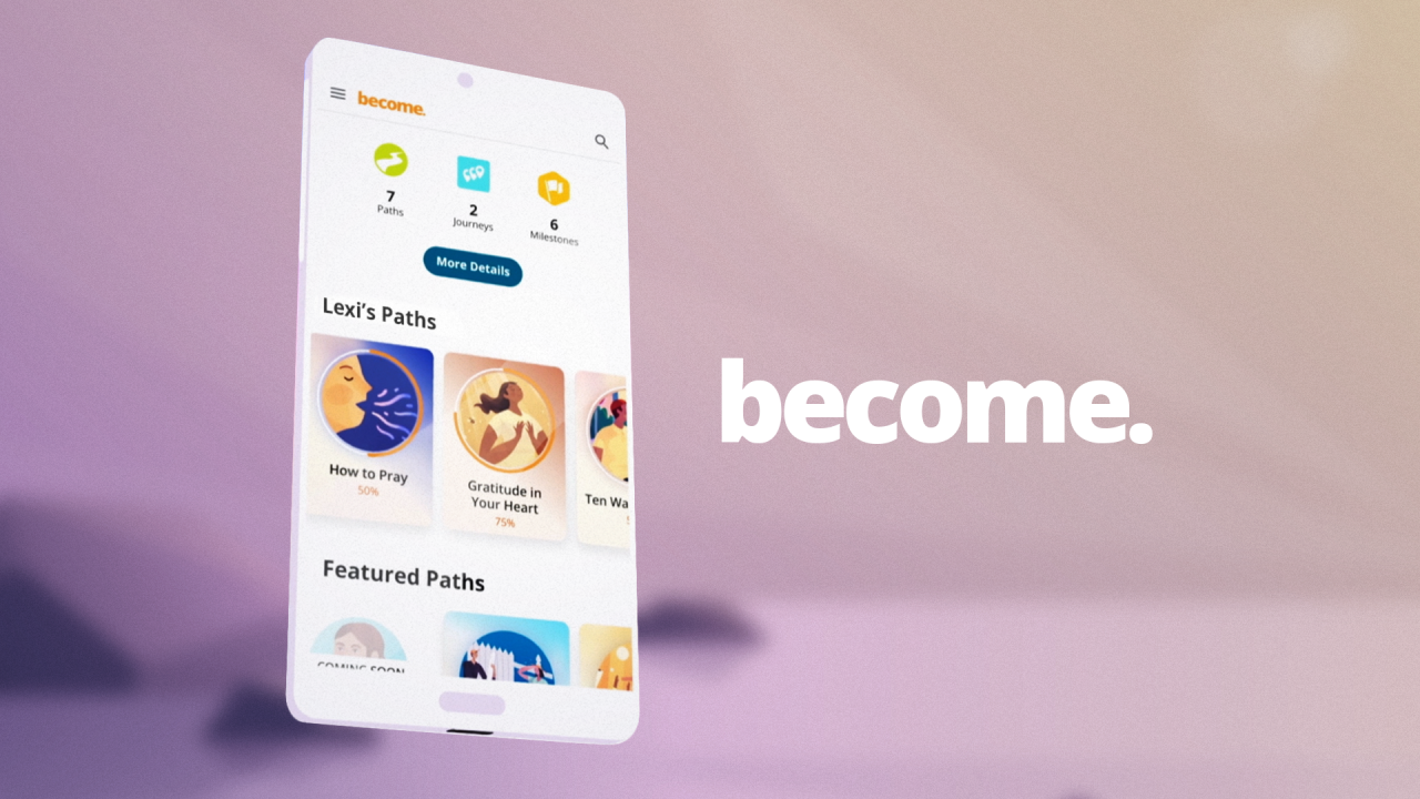 The Become experience app introduction video with spiritual activities to bring you closer to God