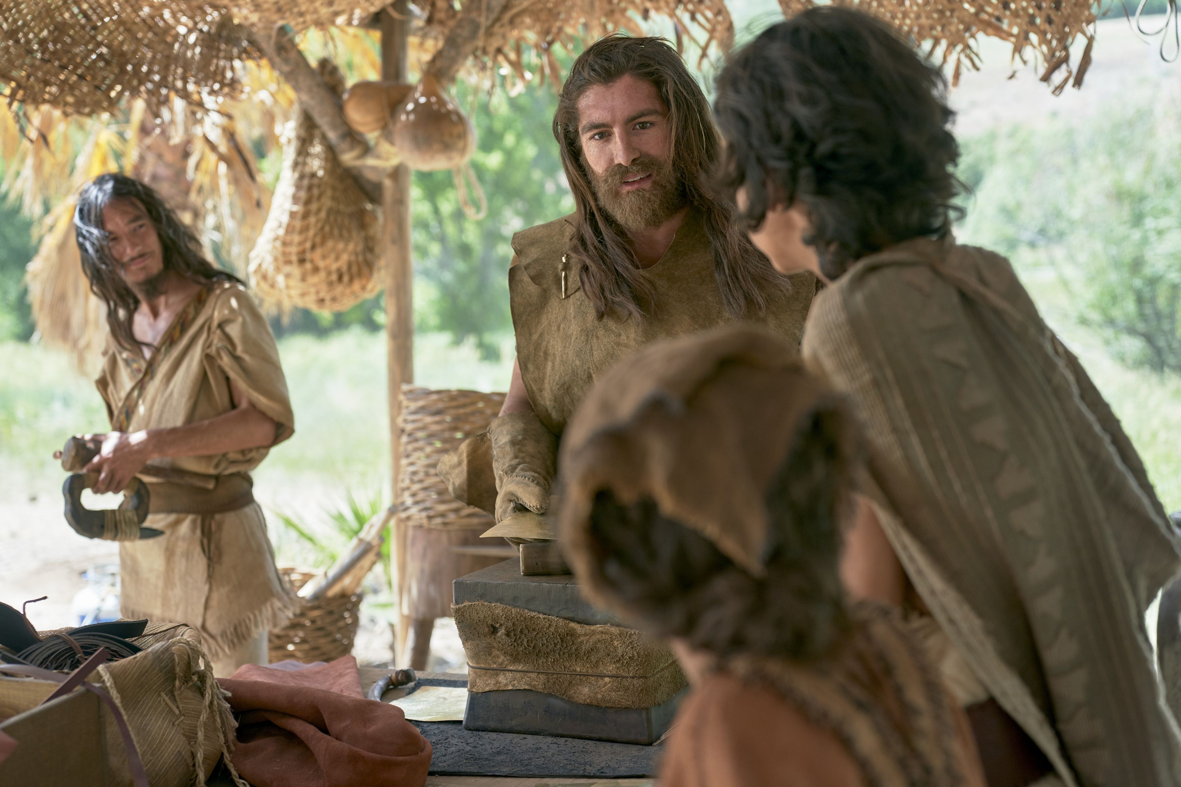 Nephi and Sam creating plates