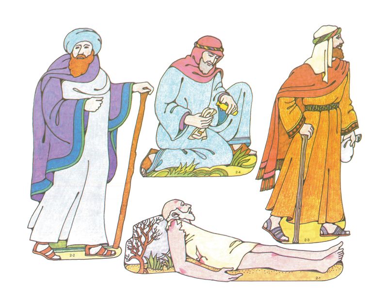 Primary 2: Choose the Right A Cutouts 2-1, Wounded Man; 2-2, Priest; 2 ...