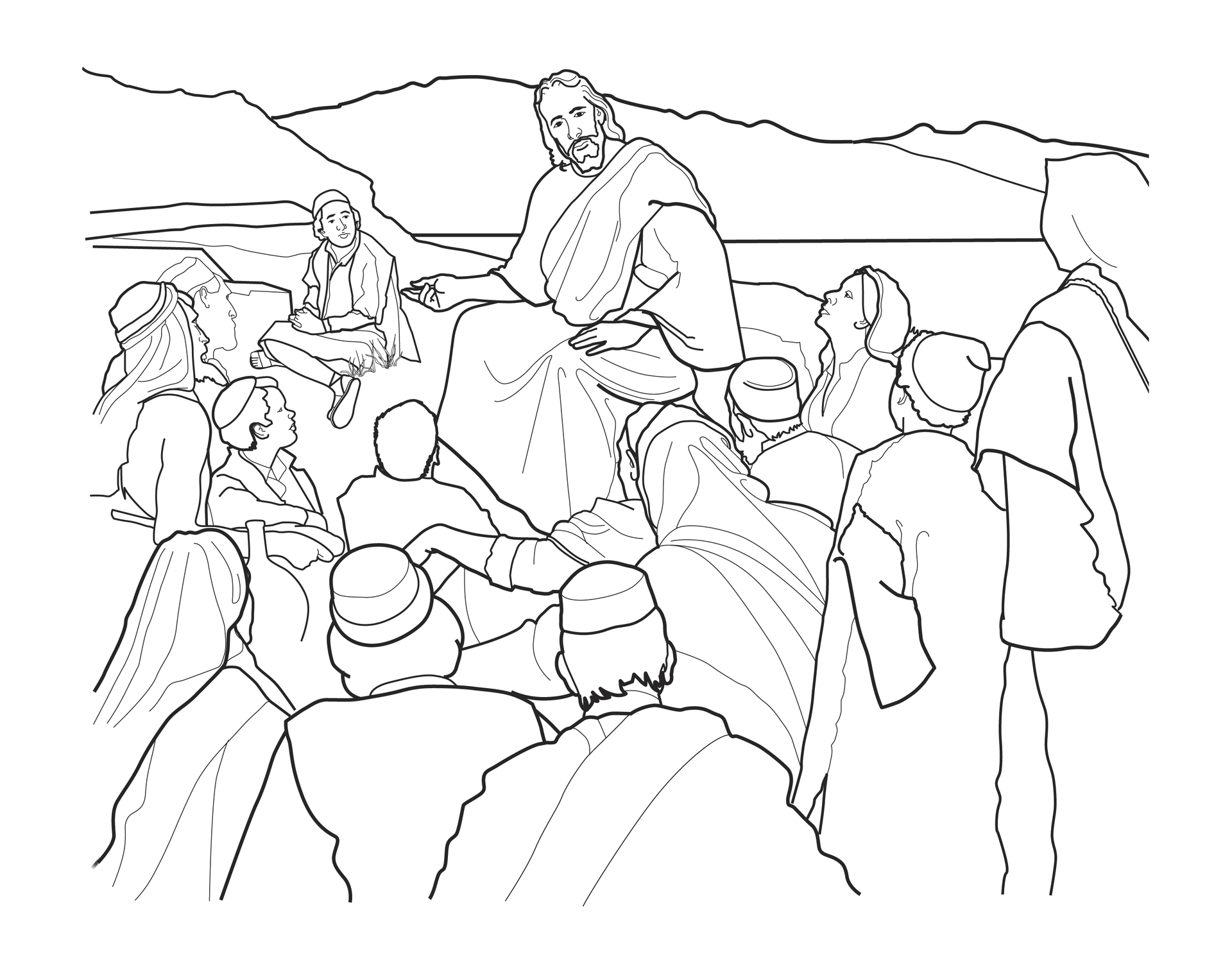 Sermon on the Mount Coloring Page