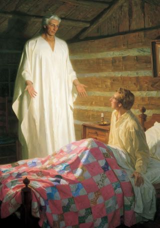 Moroni Appears to Joseph Smith in His Room (The Angel Moroni Appears to Joseph Smith)