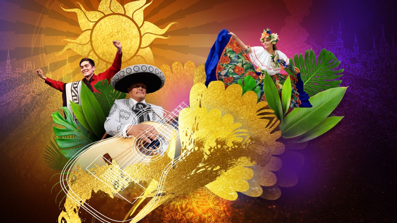 A collage of images of Latino culture