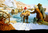pioneers walking through frozen river