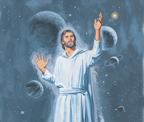 Jesus creating earth