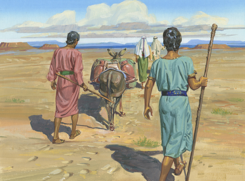 brothers walking in desert