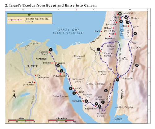 Route moses took out of egypt