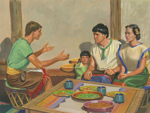 Amulek feeding Alma
