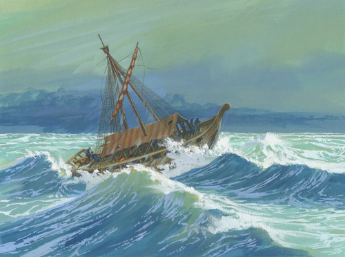 ship in storm