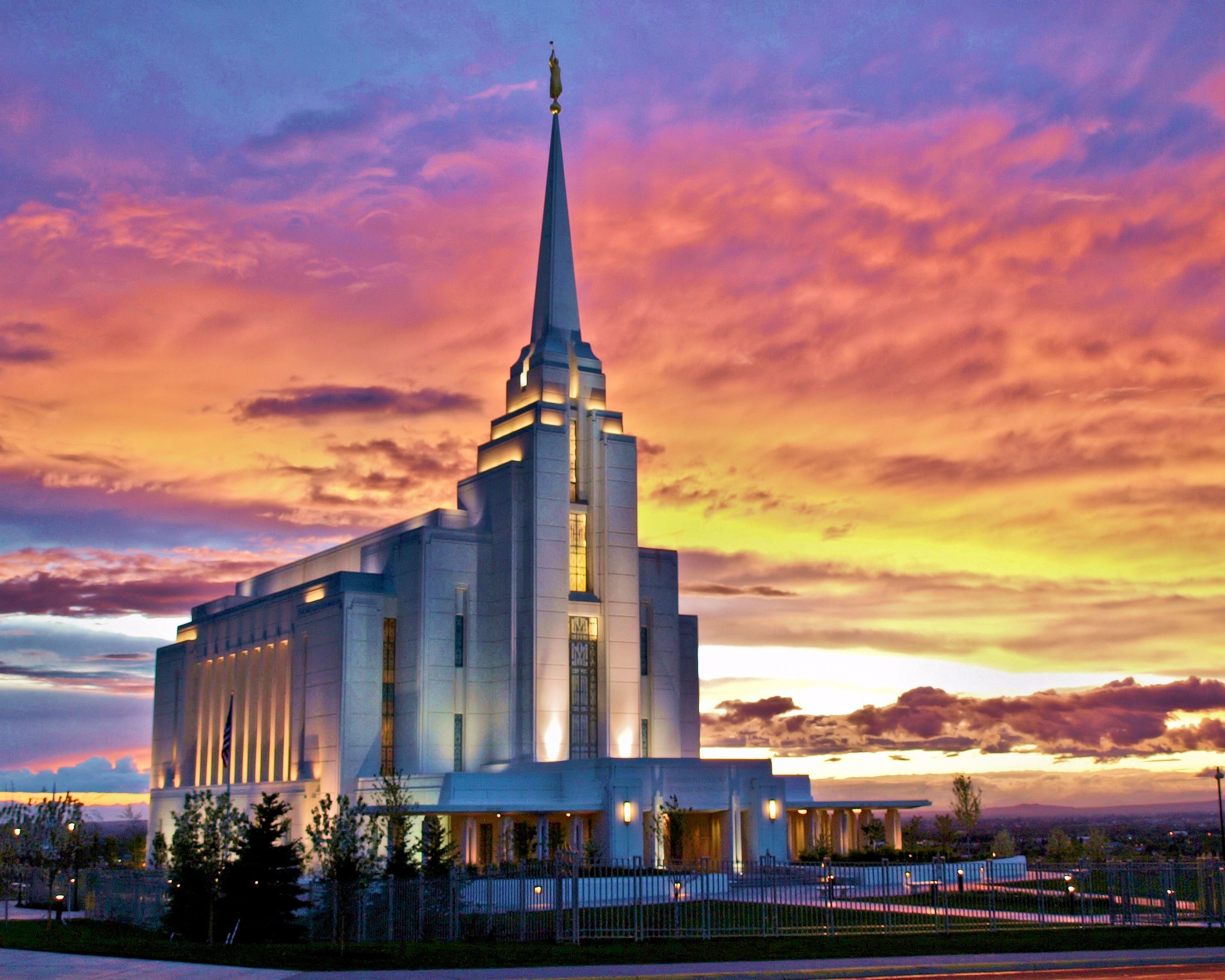 Rexburg Idaho Temple at Sunset