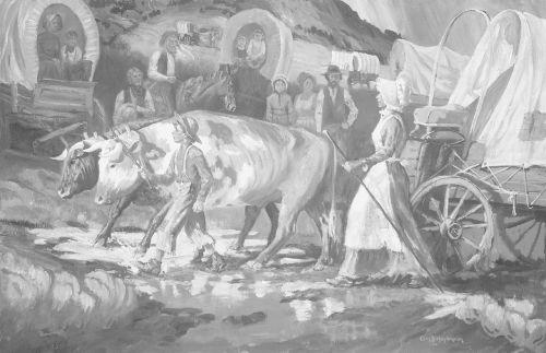 Mary Fielding and Joseph F. Smith Crossing the Plains