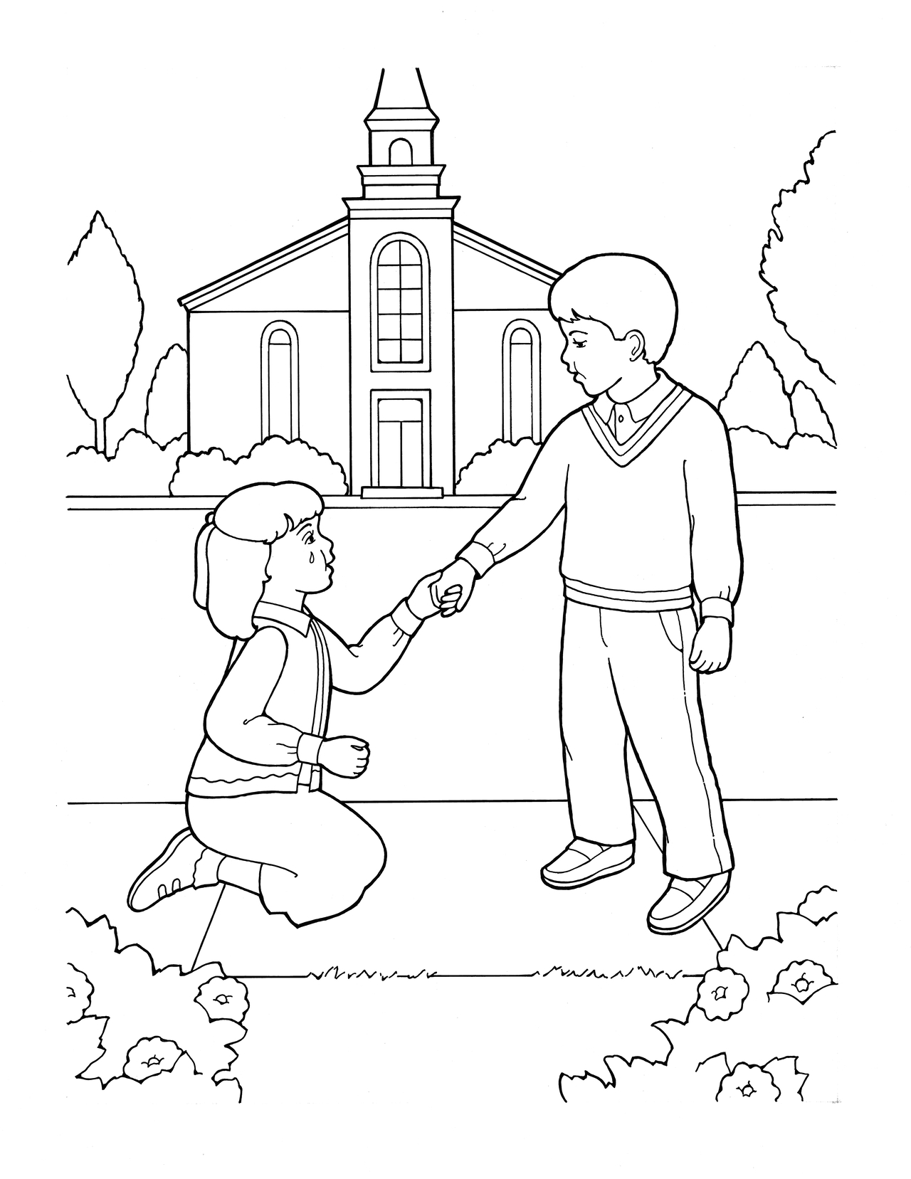 Boy Helping Crying Girl Boy Helping Crying Girl