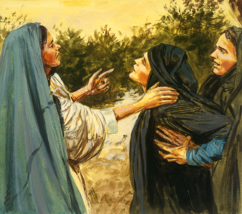 Naomi talking to Ruth and Orpah