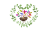 heart-shaped wreath of leaves with seed in middle