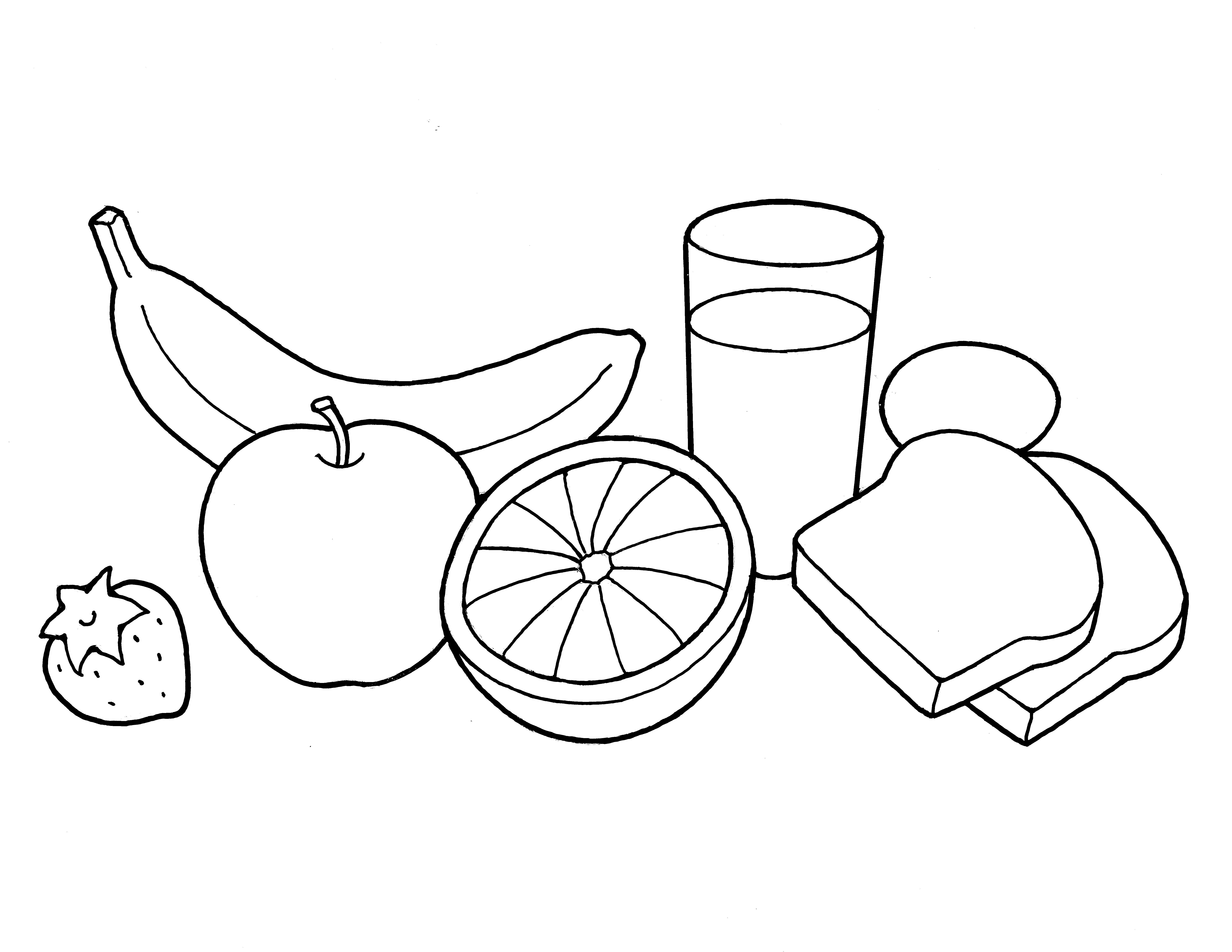 healthy foods black and white clipart